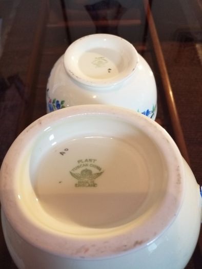 Tuscan China by Plant Hand Painted Floral Sugar Bowl and Milk Jug Set