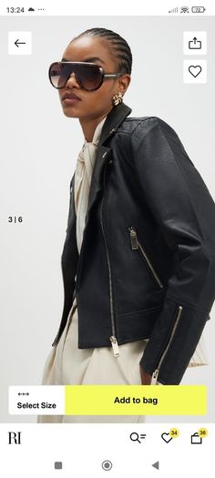 River island Black Faux leather Biker Jacket.