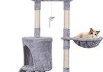 145cm Cat Scratch Posts Stable Cat Climbing Tower Multi-Level Cat Activity Trees for Indoor Cats, Pet Activity Furniture Play House for Kitty Kitten (FREE POSTAGE)