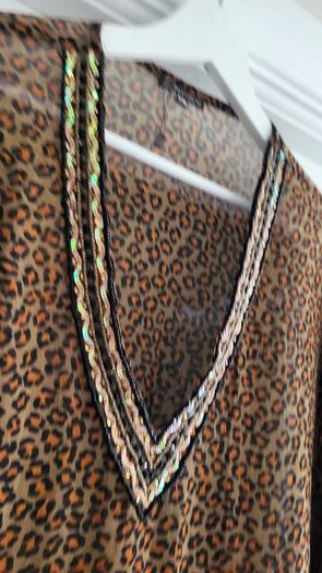 Inspired leopard print beachwear tunic  Sz L /XL (Fit 12-14 UK)