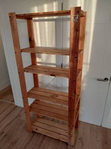 Wooden shelving unit