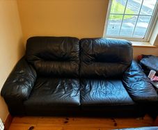 Free Black Leather Sofa 1x 3 seat 2x single seat