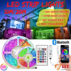 LED Strip Light 10M/20M Led Lights Smart Bluetooth App Control Music Sync Mode Flexible Led Lights for Bedroom Kitchen Gaming Room 10 Meters Roll(Energy Class A++)