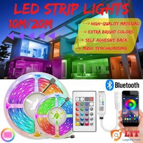 LED Strip Light 10M/20M Led Lights Smart Bluetooth App Control Music Sync Mode Flexible Led Lights for Bedroom Kitchen Gaming Room 10 Meters Roll(Energy Class A++)