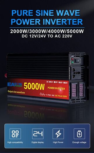 Pure sine wave 5000w inverter 24v to 220v