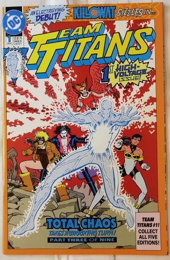 DC Comics - Total Chaos - Parts 1-9 Including All 5 #1 Team Titans Members, Deathstroke The Terminator and New Titans  Issues (1992)