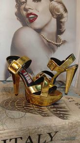 Gold High Heels Size 41