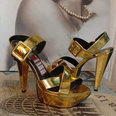 Gold High Heels Size 41
