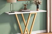 Console Table, Industrial Hallway Table for Entrance Area, 110 cm Entrance Tables, Narrow Sofa Table, Side Table for Living Room, Sturdy Metal Frame &amp; Easy Assembly