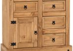 Corona 1 Door 4 Drawer Sideboard in Distressed Waxed Pine