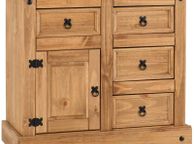 main image for ad Corona 1 Door 4 Drawer Sideboard in Distressed Waxed Pine