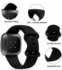 SMALL Silicone Band Strap Buckle For Fitbit Versa 3, Versa 4, Sense, Sense 2