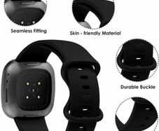 LARGE Silicone Band Strap Buckle For Fitbit Versa 3, Versa 4, Sense, Sense 2