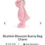 New JELLYCAT Blushkin Blossom Bunny Bag Charm Image 2