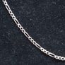 9ct White Gold Figaro Chain Necklace 45cm | Hallmarked 375 Image 2