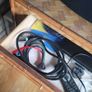 Vintage Rattan and Wood TV Media Stand Unit on Castor Wheels Image 4