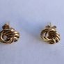 Vintage Solid 9ct Yellow Gold 375 Knot  Stud Earrings,  0,6g Image 3