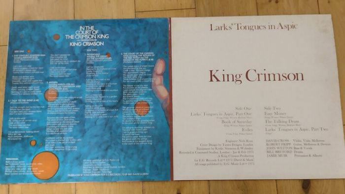 2Lp.King Crimson "In The Court Of The Crimson King" + "Larks Tongues in Aspic". Original UK.Double edition.Excellent cond.
