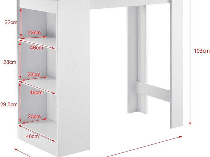 Bar Table with Integrated Dining Table 110 x 50 x 103 cm - Free Delivery Nationwide