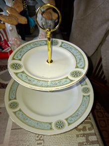 Vintage Two Tier Cake Stand Ridgway Potteries of Staffordshire in the Palazzo Design Stage or Movie Props Postage or Collection., In Beautiful Condition