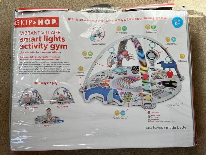 Colourful baby activity gym with music and toys