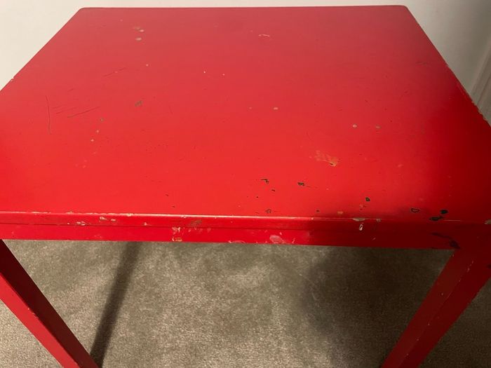 red ikea kids table