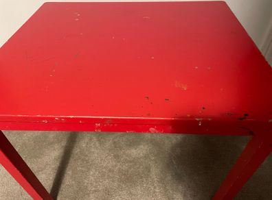 red ikea kids table