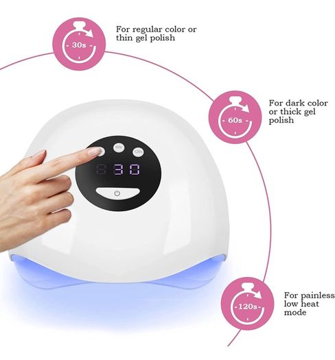 UV Nail Dryer Lamp - Professional Fast Gel Machine Polish Shellac Light Curing Carry Convenient (24 Wattage), White