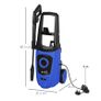 High Pressure Washer, 150 Bar Pressure, 510 L/h Flow, 1800W, High-Performance Portable Power Jet Wash Cleaner, Blue Image 3