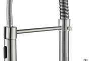 Kitchen Tap, Spring Sink Mixer Taps with Pull Down Sprayer, 2 Spray Modes High Arc Swivel 360 Single Handle Lever Kitchen Tap (Brushed Nickel