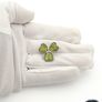 925 Vintage Sterling Silver Shamrock Brooch, Connemara Marble Irish Clover Pin Image 8