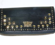 Ladies black studded handbag