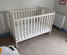 Cot, duvet, sheets