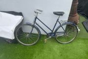 Vintage Raleigh roadster (navy blue, "All-Steel Bicycle")