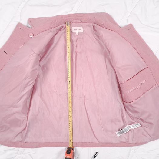 Per Una Dusky Rose Pink Wool Blend Double Breasted Pea Coat 10UK/38EU
