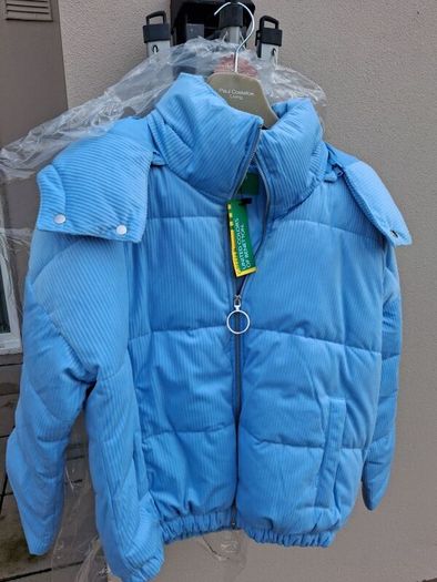Stunning Benetton Jacket - Light Blue - Size XS Fits UK 10, 12 - BNWT RRP 159