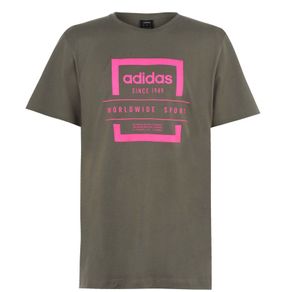 BNWT Adidas Label Linear khaki/pink T-shirt size L Postage included