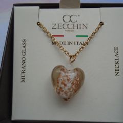 Murano glass heart pendant, Valentine's Day Jewellery, Necklace, Gift
