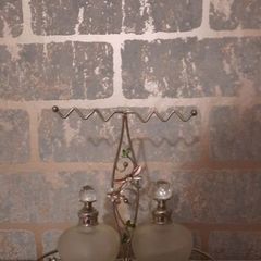pretty tray and 2 perfume decanters