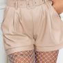 Sexy faux leather paperpag shorts BEIGE fits sm ,m Image 3