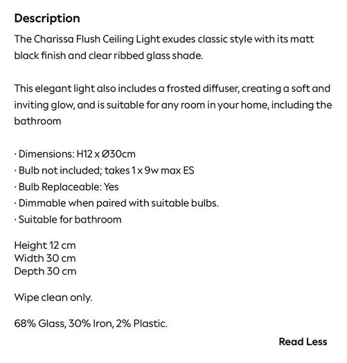 Laura Ashley Charissa Ceiling Light with Glass Crack.