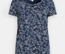 BNWT Seasalt Cornwall Navy Blue White Botanical Leaf Appletree T-Shirt Top