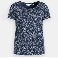 BNWT Seasalt Cornwall Navy Blue White Botanical Leaf Appletree T-Shirt Top
