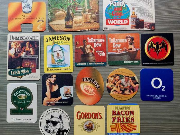 16 Irish Pub Beer Mats/Coasters Vintage Collection