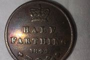 1844 half farthing Victoria 1st Portrait