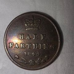 1844 half farthing Victoria 1st Portrait