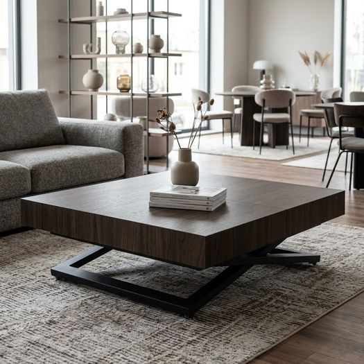SANNA 2-in-1 Transforming Table | Height-Adjustable & Extendable Coffee to Dining Table