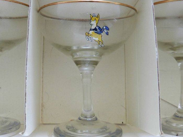 Vintage Babycham glasses X 6 c1950