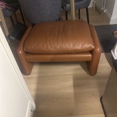Cassina Brown leather Foot stool