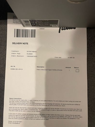 Nike x Patta Mercurial Zoom Vapor 16 Elite - 11.5uk